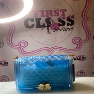Clear blue jelly bag